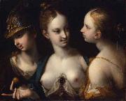 Hans von Aachen Pallas Athena, Venus and Juno oil painting reproduction